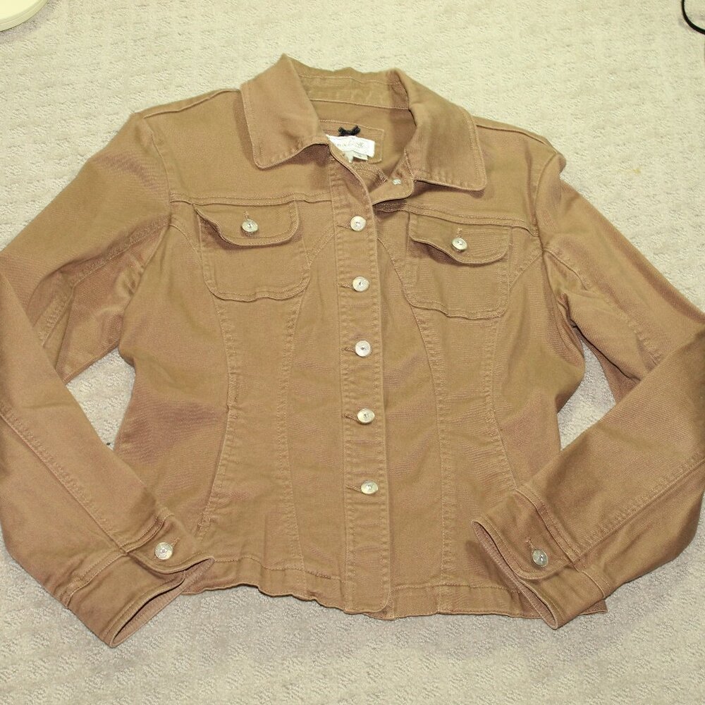 Live a Little Women's Medium Brown Denim Stretch Jacket